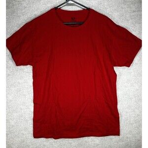 New Fruit of the Loom Mens Red Crew Short Sleeve Platinum T-Shirt Size M Tagless